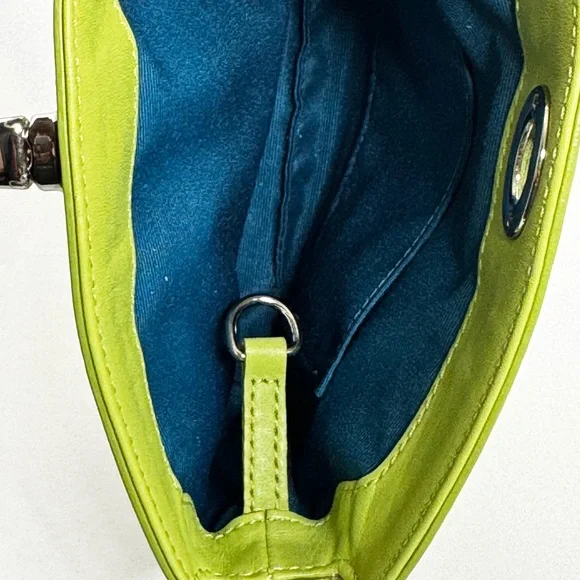 Coach Signature Lime Green Mini Convertible Shoulder/Wristlet bag - Picture 13 of 16